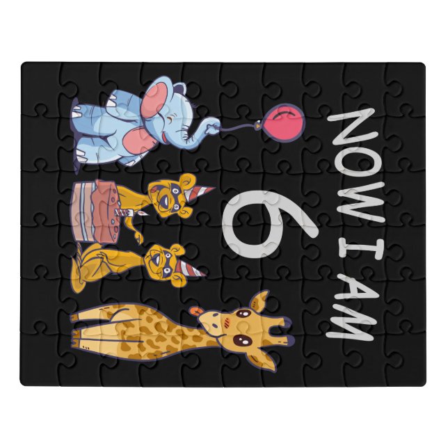 Now I am 6 years old 6th Birthday at the Zoo Jigsaw Puzzle (Puzzle Horizontal)