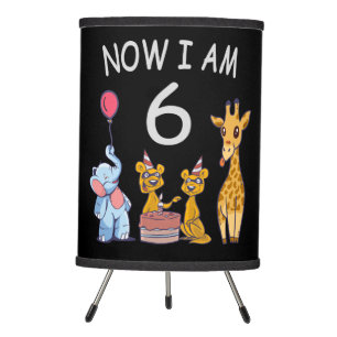 Now I am 6 years old 6th Birthday at the Zoo Tripod Lamp