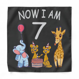 Now I am 7 years old 7th Birthday at the Zoo Bandana