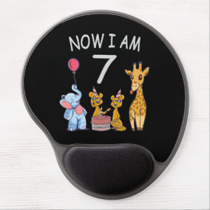 Now I am 7 years old 7th Birthday at the Zoo Gel Mouse Pad