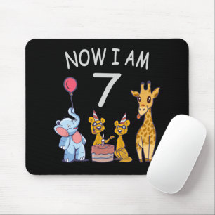 Now I am 7 years old 7th Birthday at the Zoo Mouse Pad