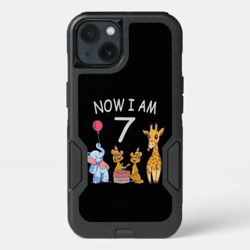 Now I am 7 years old 7th Birthday at the Zoo iPhone 13 Case