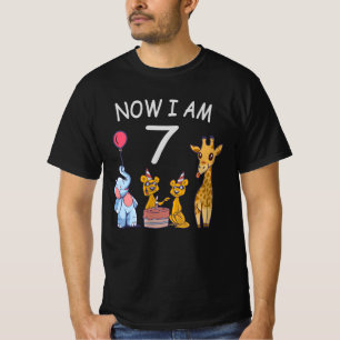 Now I am 7 years old 7th Birthday at the Zoo T-Shirt