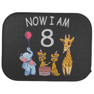 Now I am 8 years old 8th Birthday at the Zoo Car Floor Mat