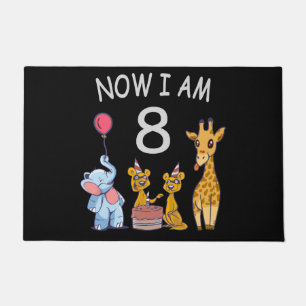 Now I am 8 years old 8th Birthday at the Zoo Doormat
