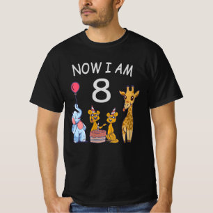 Now I am 8 years old 8th Birthday at the Zoo T-Shirt