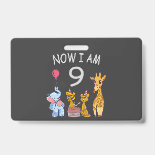 Now I am 9 years old 9th Birthday at the Zoo Badge