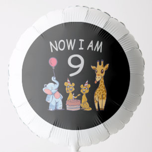 Now I am 9 years old 9th Birthday at the Zoo Balloon