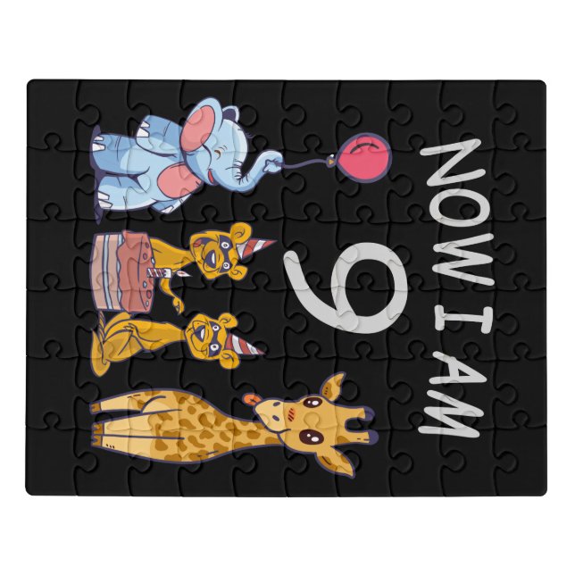 Now I am 9 years old 9th Birthday at the Zoo Jigsaw Puzzle (Puzzle Horizontal)