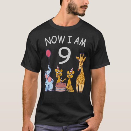 Now I am 9 years old 9th Birthday at the Zoo T_Shirt