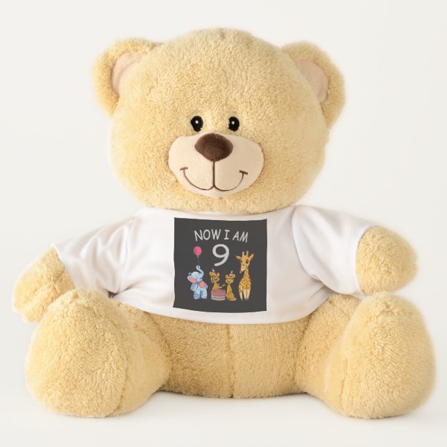Now I am 9 years old 9th Birthday at the Zoo Teddy Bear (Front)