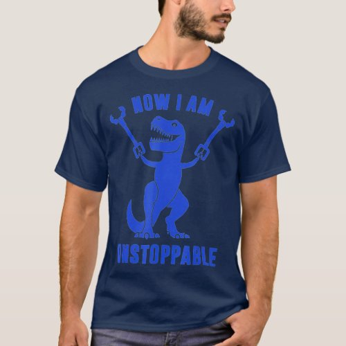 Now I Am Unstoppable Funny TRex  Blue  T_Shirt