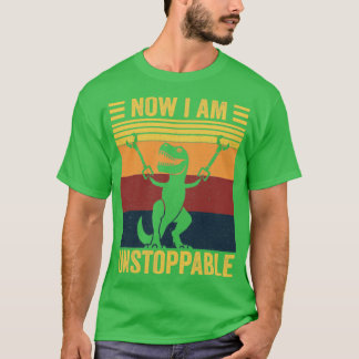 Now I Am Unstoppable Retro Style TRex Dinosaur Gif T-Shirt