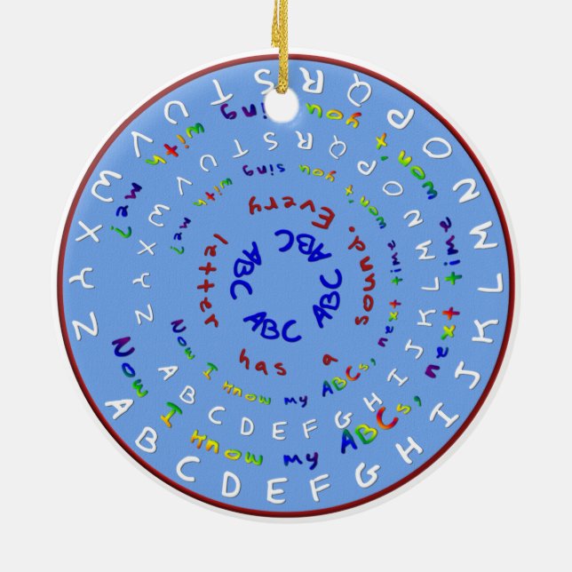 Now I know My ABCs Round Ornament (Back)