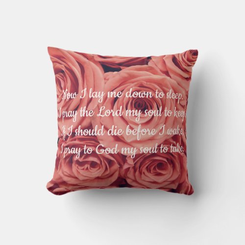 Now I lay Me Down Bedtime Prayer Pillow REVERSIBLE