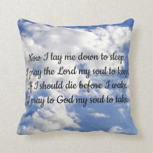 Now I lay Me Down Bedtime Prayer Pillow REVERSIBLE