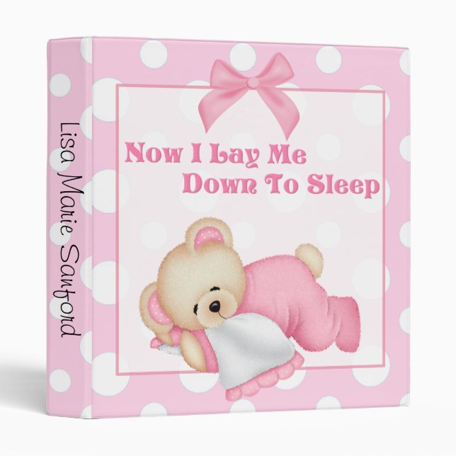 Now I Lay Me Down To Sleep 3 Ring Binder (Front/Spine)