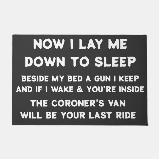 NOW I LAY ME DOWN TO SLEEP DOORMAT (Front)