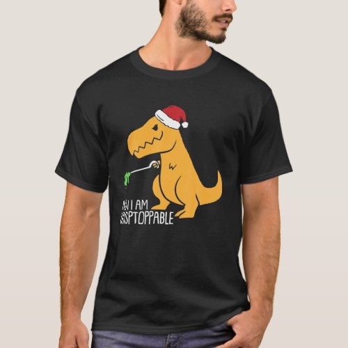 Now Im Unstoppable Rex Christmas Dinosaur Boys Gir T_Shirt