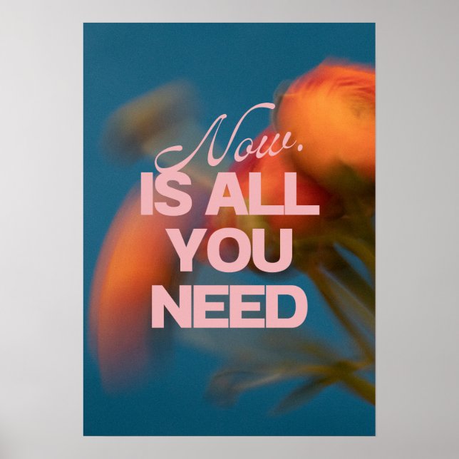 Now. Is all you need. Motivation Poster (Front)