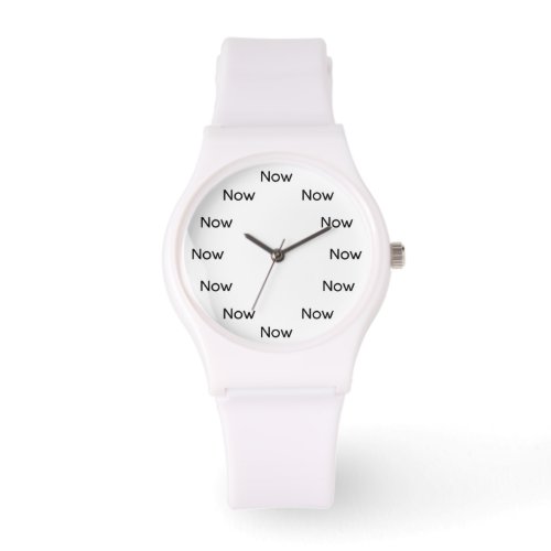 Now is Zen Mindful Meditation Pure Peaceful White Watch