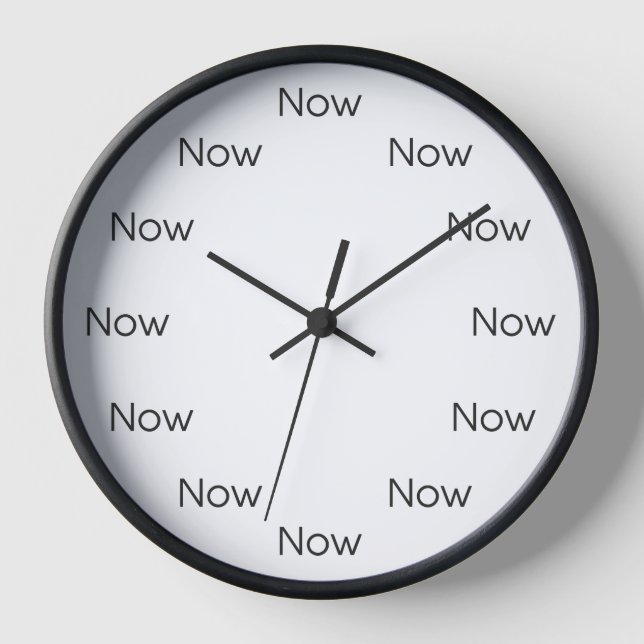 Now is Zen™ Mindfulness Taoist Buddhist Clock (Front)
