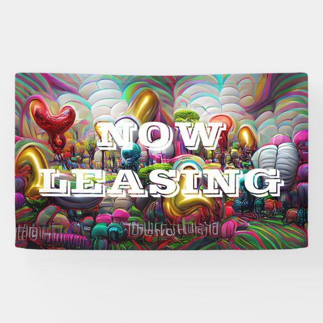 Now Leasing custom Vinyl Banner 3' x 5' Banner (Horizontal)