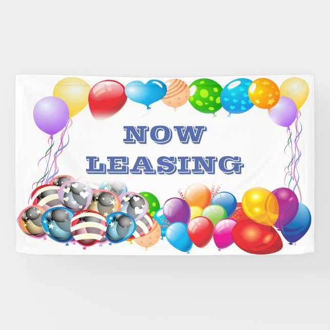 Now Leasing custom Vinyl Banner 3' x 5' Banner (Horizontal)