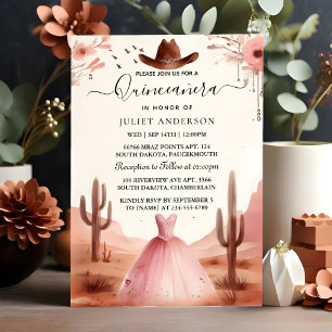 Now Nature Barn Wood Boho Farm Western Quinceanera Invitation