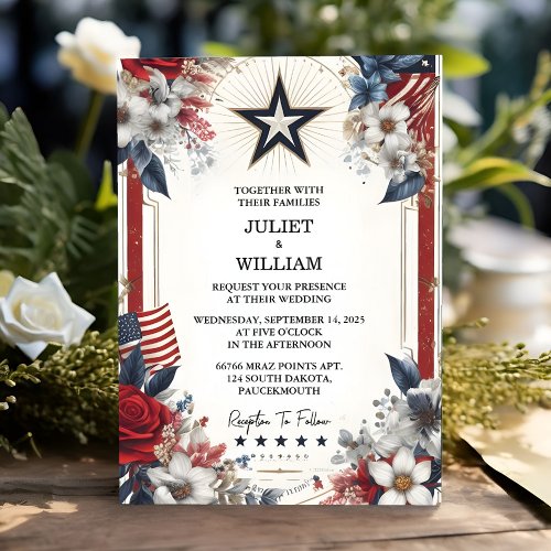 Now Navy Army War Marine Tactical Military Wedding Invitation