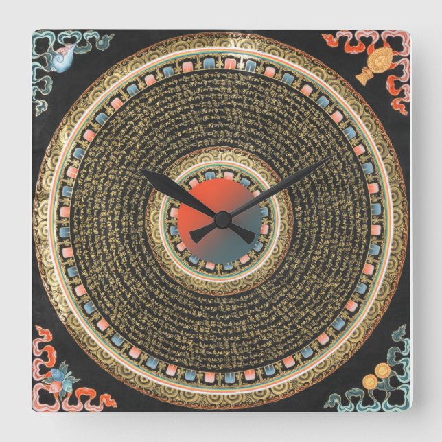 Now O'Clock II Square Wall Clock (Front)