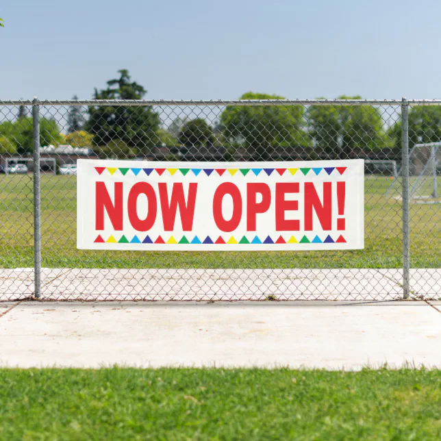 Now Open Business Banner | Zazzle