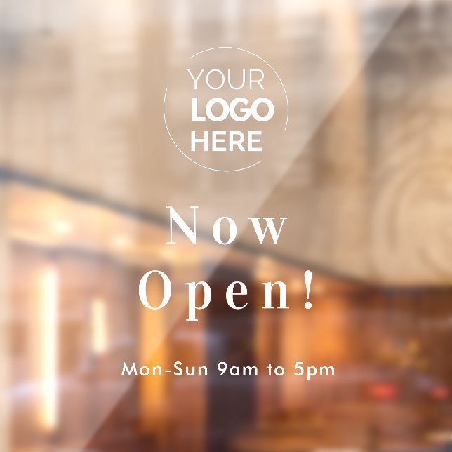 Now Open | Business Opening Times Logo  Window Cling (Sheet 2)