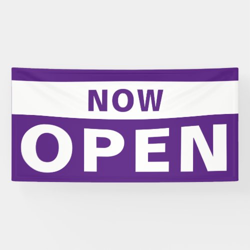 Now Open Business Violet White Large Outdoor Sign