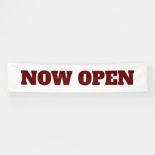 Now Open Custom New Business Burgundy Red White Banner