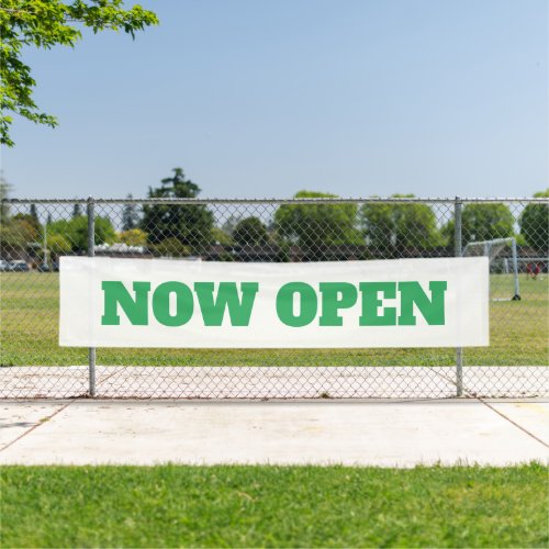 Now Open Custom New Business Green White Cool Banner