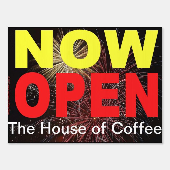 Now Open / Grand Opening  Restaurant Sign (Front)
