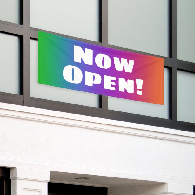 Now Open! Rainbow Banner (Outside Building)
