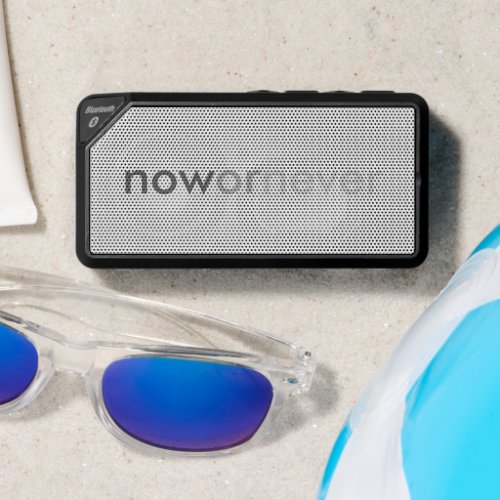 Now or Never Vanishing Quote Minimalist White Bluetooth Speaker