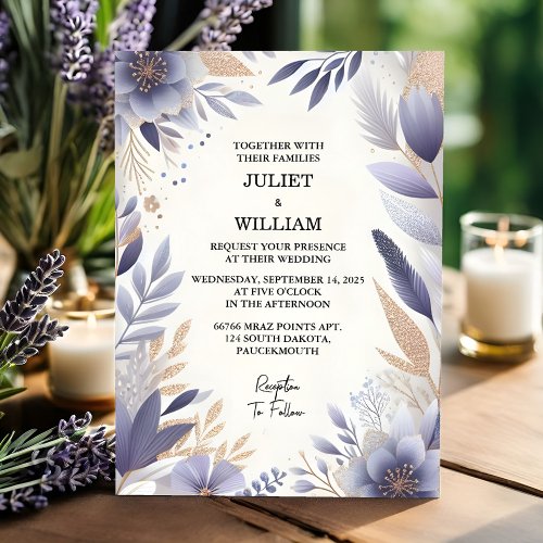 Now Plum Fall Spring Summer Lavender Sage Wedding Invitation