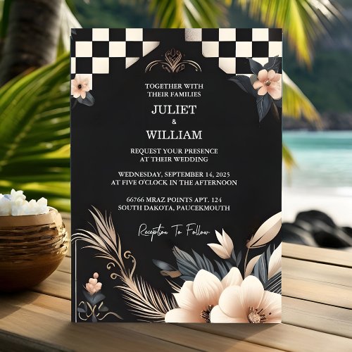 Now Retro Boho Studio Creative Illustrated Wedding Invitation