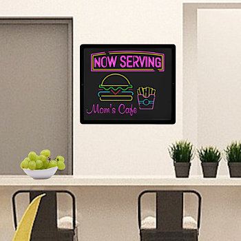 Now Serving Food Led Sign by DizzyDebbie at Zazzle