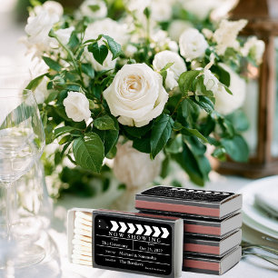 Now Showing Movie Clapperboard Wedding Favors  Matchboxes