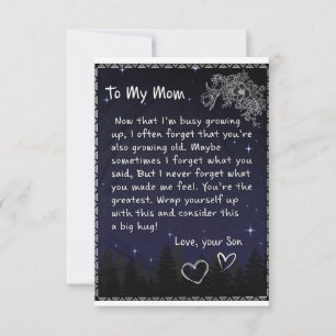 Now That I'm Busy Growing Up - Son To Mom   Thank You Card