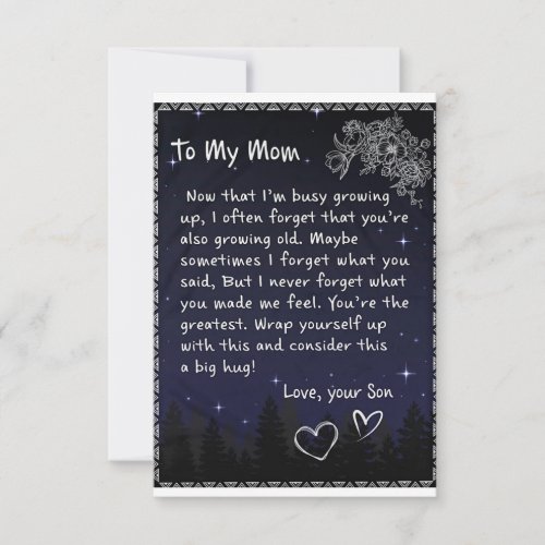 Now That Im Busy Growing Up _ Son To Mom   Thank You Card