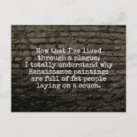 Now that I've lived through a plague joke Postcard