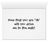 NOW THAT YOUR "16" WILL YOU DRIVE ME TO THE MALL (Inside Horizontal (Bottom))