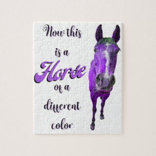Now This Is A Horse Of A Different Color Purple Jigsaw Puzzle
