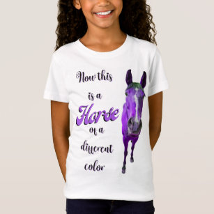 Kids Purple or Blue Horse Riding 'Horses Leave Hoofprints On Your Heart' T-shirt 