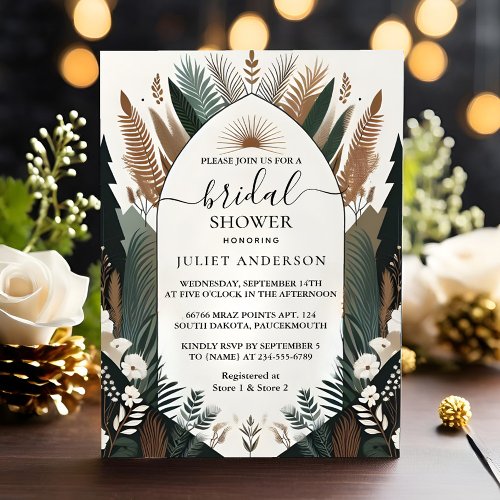 Now Wood Tree Rustic Barn Farm Arch Bridal Shower Invitation